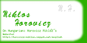 miklos horovicz business card